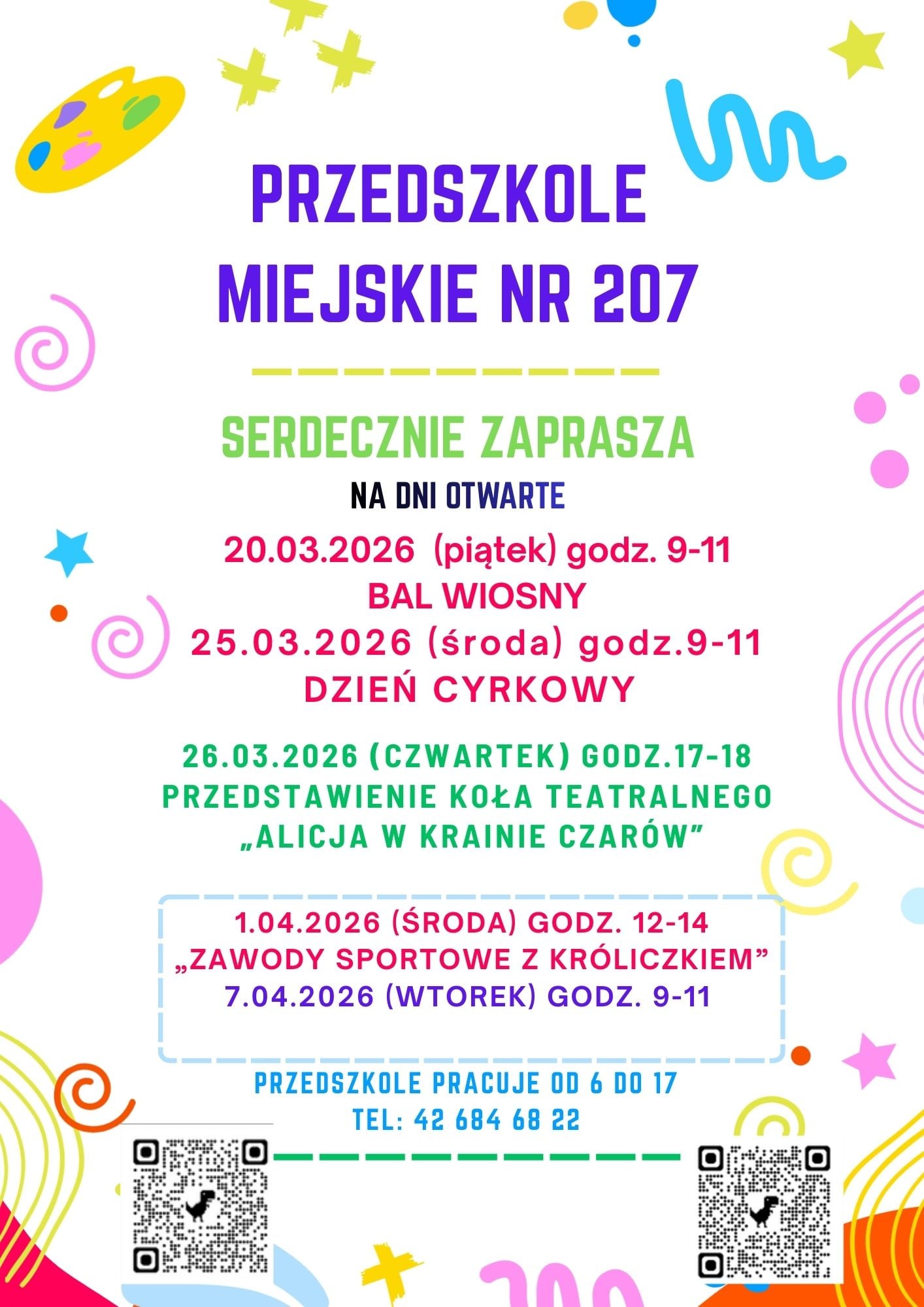 plakat - dni otwarte w naszym przedszkolu