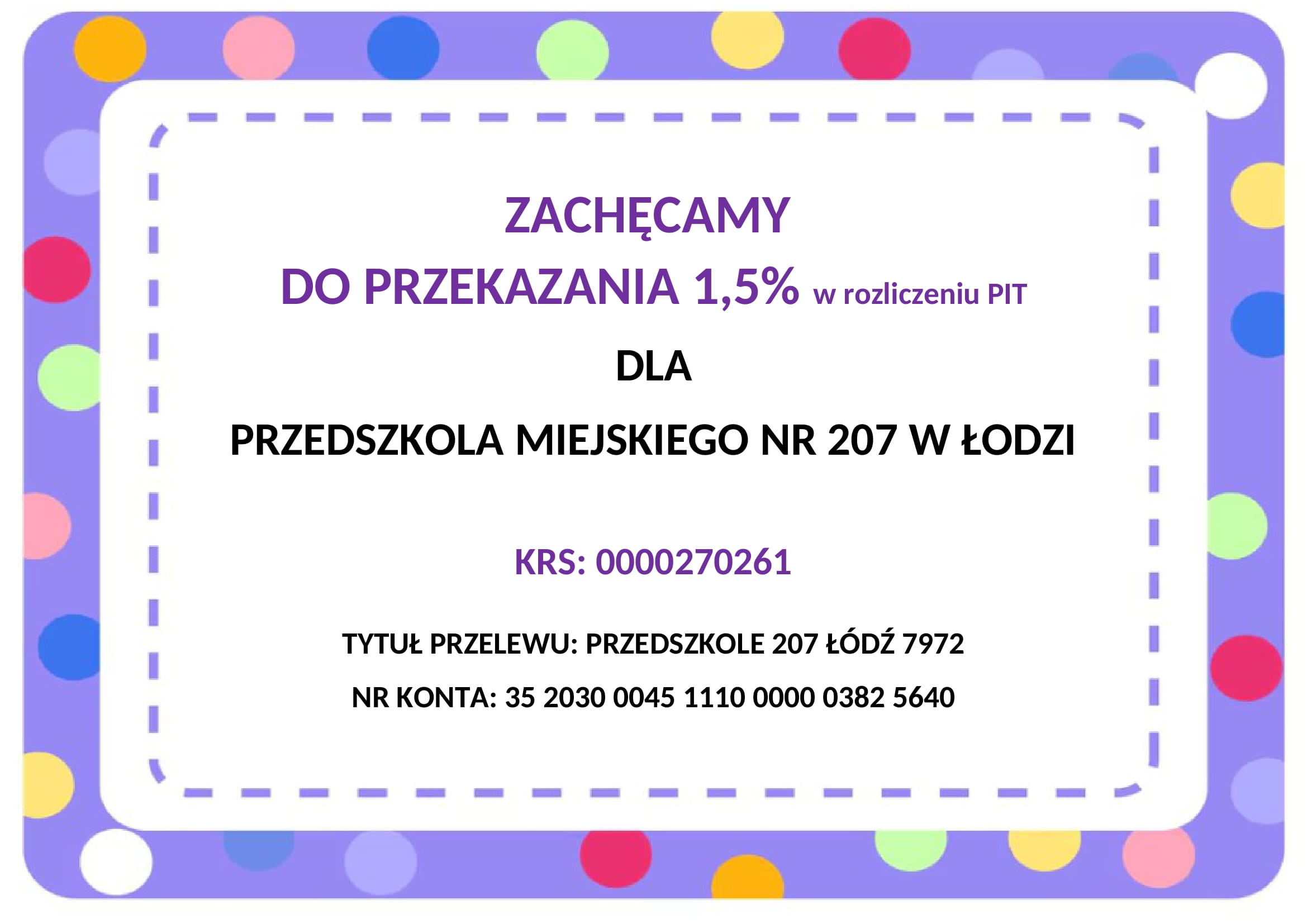 plakat - przekaż nam swoje 1,5%
