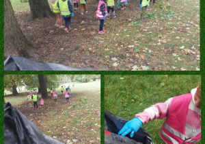 dzieci sprzątają park