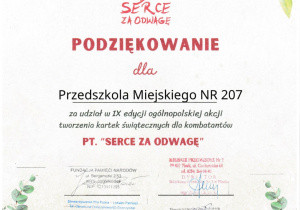 podziękowanie - serce za odwagę - kartki świąteczne dla kombatantów - 2024/25