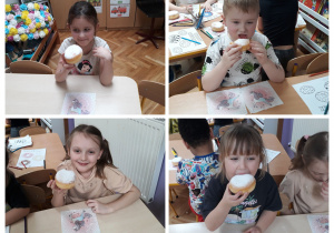 dzieci degustują pączki