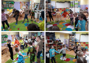 dzieci bawią się w wędrujące koło z hula - hop