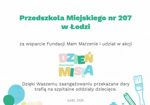podziękowanie fundacji mam marzenie - dzień pluszowego misia 2025