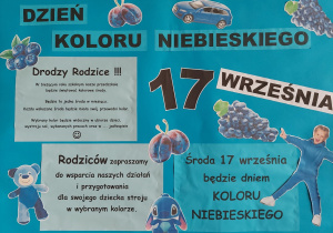 plakat zapraszający do udziału w kolorowych środach - tu niebieskiej