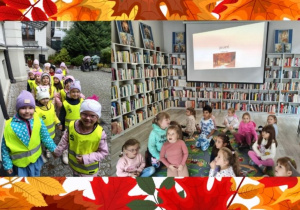 dzieci idą do biblioteki - spotkanie w bibliotece o jesieni