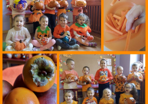 dzieci prezentują swoje dynie