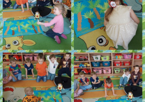 dzieci rozmieszczają małpki w gaju