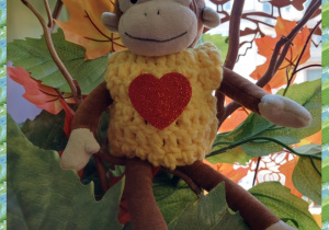 pluszowa małpka Iwona - bohaterka projektu