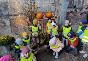 dzieci oglądają dynie