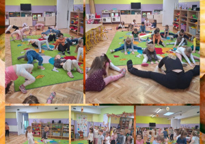 dzieci wykonują określone ćwiczenia