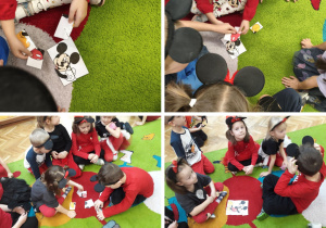 dzieci układają obrazki z 8 części