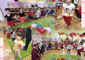 dzieci bawią się razem przy muzyce na Balu Myszki Miki