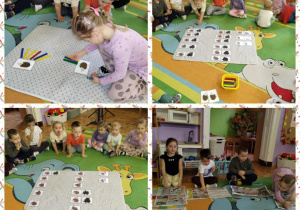 dzieci liczą kolce i dobierają w pary jeżyki