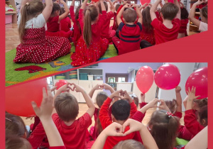 dzieci układają z paluszków serduszka