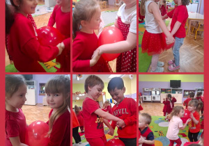 dzieci bawią się balonami