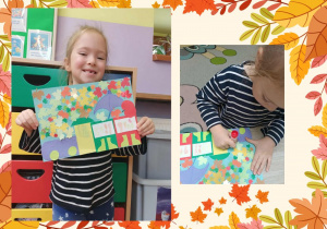 Lidziya i jej praca plastyczna "Jesienny pociąg"