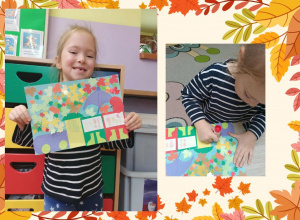 Udział "Gwiazdeczek" w jesiennym konkursie plastycznym inspirowanym wierszem Doroty Gellner „Jesienny pociąg”