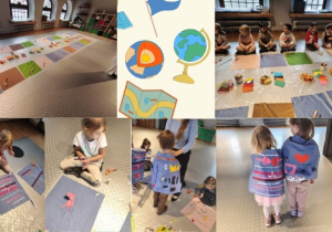 dzieci wykonują własne peleryny przy użyciu dostępnych materiałów