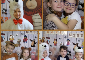 dzieci w strojach misiaczków