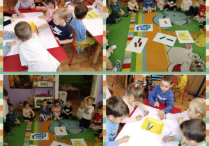 tworzymy zbiory kredek i małe dzieła w określonych kolorach