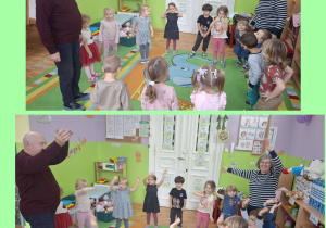 dzieci razem z gośćmi bawią się przy piosenkach