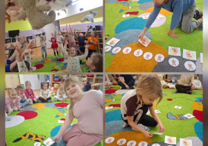 dzieci bawią się z misiami