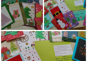 kartki świąteczne wykonane przez dzieci i rodziców
