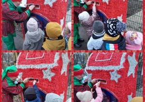 dzieci wrzucają listy do mikołajowej skrzynki