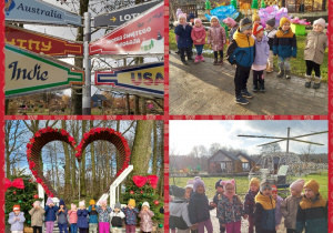 dzieci spacerują świątecznymi alejkami Dobronianki