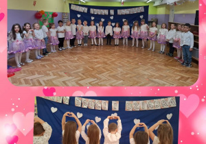 dzieci przygotowane do występu czekają na gości