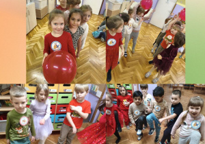 dzieci tańczą do piosenek o Kubusiu Puchatku