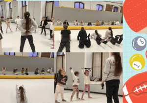 dzieci wykonują rozgrzewkę