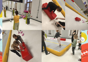 dzieci pokonują tor przeszkód