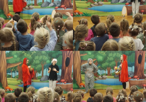 dzieci poznają Czerwonego Kapturka i jego mamę