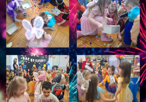 dzieci bawią się na balu