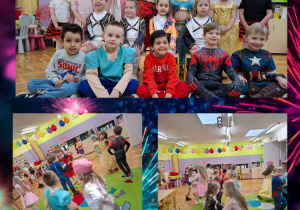 dzieci w strojach balowych w swojej sali