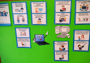 tablica tematyczna o zasadach bezpiecznego Internetu