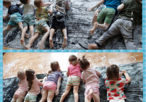 dzieci robią aniołki