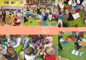 dzieci układają obrazki z części