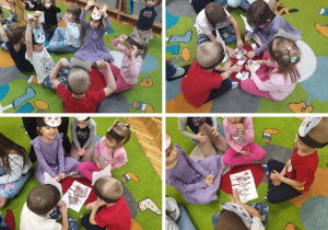 dzieci układają obrazki z części