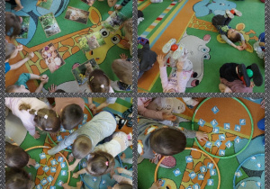 dzieci liczą i naśladują kotki w zabawie