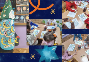 dzieci wykonują rakietę na Space Mission