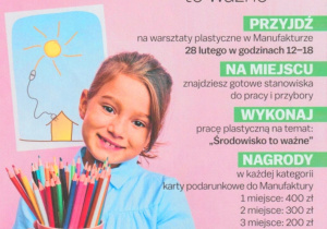 plakat - warsztaty plastyczno-ekologiczne w Manufakturze