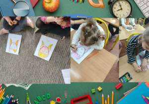 dzieci prezentują swoje prace