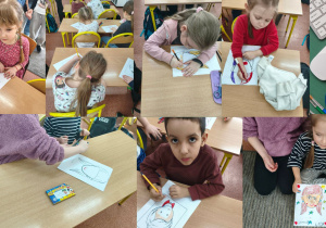 dzieci wykonują prace na temat emocji