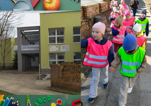 grupa "Gwiazdeczek" w drodze do szkoły