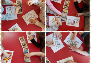 dzieci kolorują skarpetki