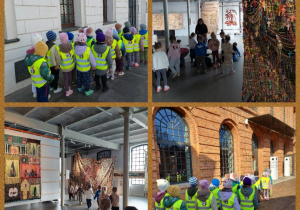 dzieci idą na wystawę w muzeum