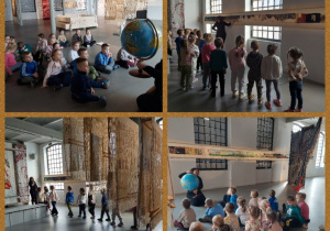 dzieci "wyruszają w podróż" poznając wystawę