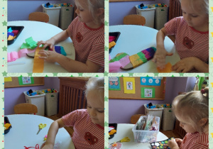 Aurelia wykonuje kolorowe skatpetki